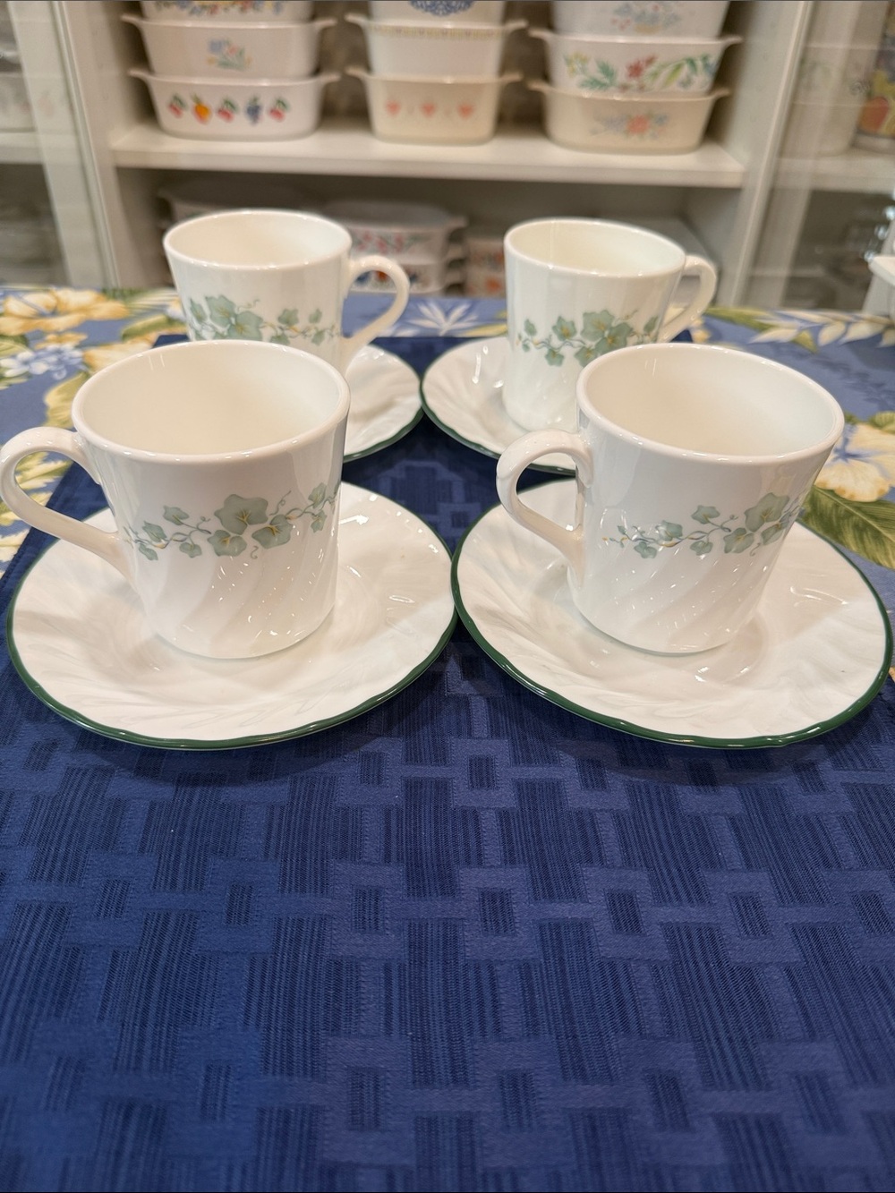 Corelle Callaway Ivy set of four cups and saucers